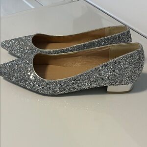 Elegant Silver Glitter Flats